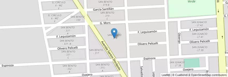 Mapa de ubicacion de SAN BENITO - 318 en 阿根廷, Salta, Capital, Municipio De Salta, Salta.
