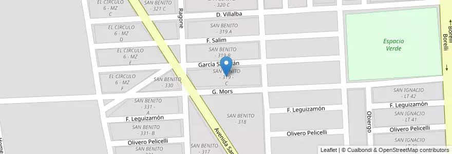 Mapa de ubicacion de SAN BENITO - 319 - C en Arjantin, Salta, Capital, Municipio De Salta, Salta.