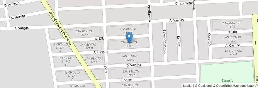 Mapa de ubicacion de SAN BENITO - 320 B en 阿根廷, Salta, Capital, Municipio De Salta, Salta.