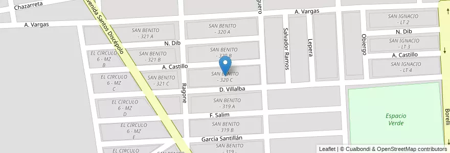 Mapa de ubicacion de SAN BENITO - 320 C en Arjantin, Salta, Capital, Municipio De Salta, Salta.