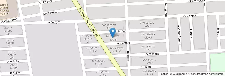 Mapa de ubicacion de SAN BENITO - 321 B en Аргентина, Сальта, Capital, Municipio De Salta, Salta.