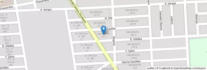 Mapa de ubicacion de SAN BENITO - 321 C en 아르헨티나, Salta, Capital, Municipio De Salta, Salta.