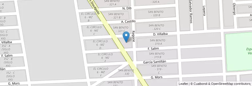 Mapa de ubicacion de SAN BENITO - 329 A en Argentina, Salta, Capital, Municipio De Salta, Salta.