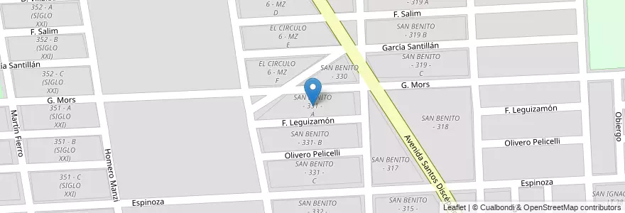 Mapa de ubicacion de SAN BENITO - 331 - A en 阿根廷, Salta, Capital, Municipio De Salta, Salta.