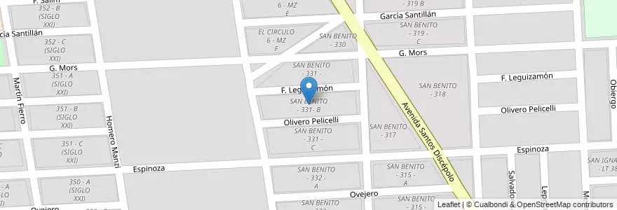 Mapa de ubicacion de SAN BENITO - 331- B en Argentinien, Salta, Capital, Municipio De Salta, Salta.