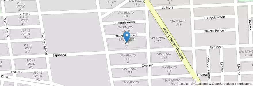Mapa de ubicacion de SAN BENITO - 331 - C en Argentine, Salta, Capital, Municipio De Salta, Salta.