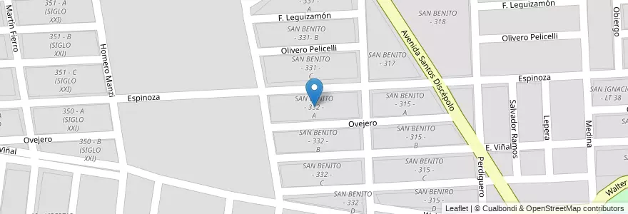 Mapa de ubicacion de SAN BENITO - 332 - A en الأرجنتين, Salta, Capital, Municipio De Salta, Salta.