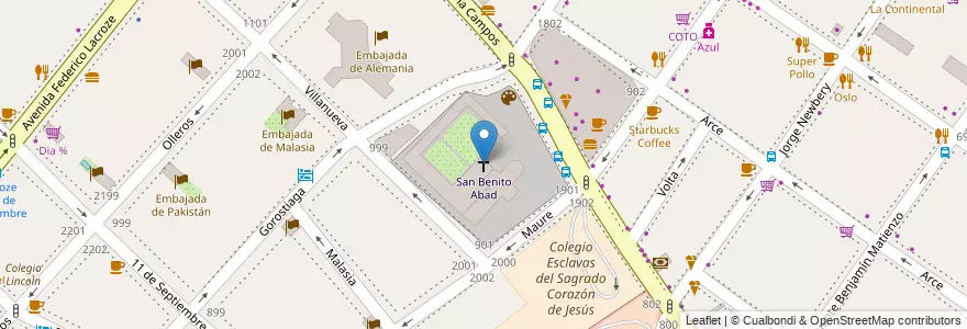 Mapa de ubicacion de San Benito Abad, Palermo en آرژانتین, Ciudad Autónoma De Buenos Aires, Buenos Aires, Comuna 14.