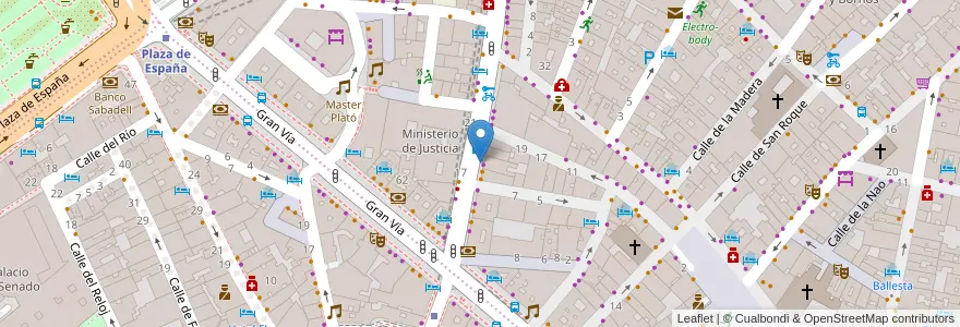 Mapa de ubicacion de SAN BERNARDO, CALLE, DE,14 en إسبانيا, منطقة مدريد, منطقة مدريد, Área Metropolitana De Madrid Y Corredor Del Henares, مدريد.