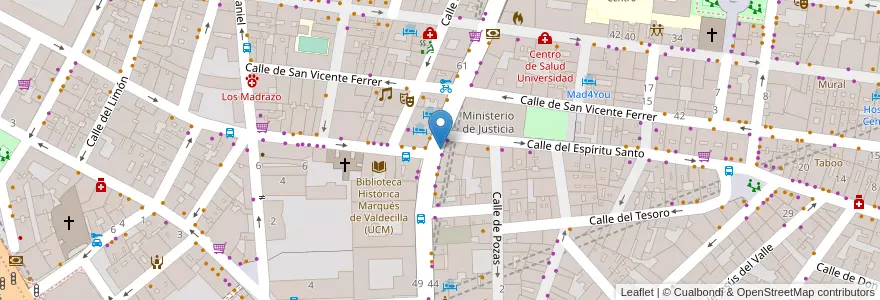Mapa de ubicacion de SAN BERNARDO, CALLE, DE,60 en اسپانیا, بخش خودمختار مادرید, بخش خودمختار مادرید, Área Metropolitana De Madrid Y Corredor Del Henares, مادرید.
