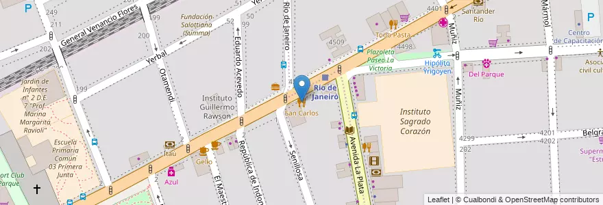 Mapa de ubicacion de San Carlos, Caballito en アルゼンチン, Ciudad Autónoma De Buenos Aires, ブエノスアイレス, Comuna 6.