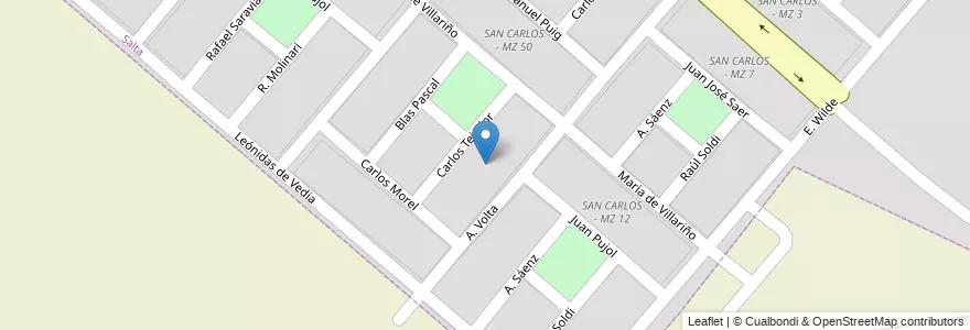Mapa de ubicacion de SAN CARLOS - MZ 17 en アルゼンチン, サルタ州, Capital, Municipio De Salta, Salta.