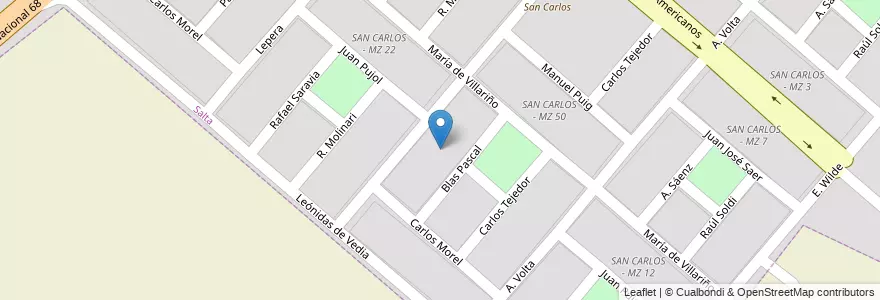 Mapa de ubicacion de SAN CARLOS - MZ 19 en 아르헨티나, Salta, Capital, Municipio De Salta, Salta.
