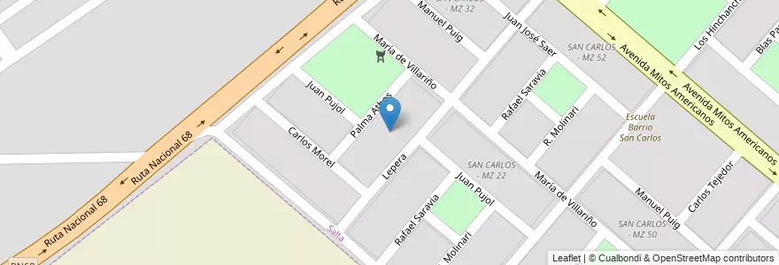 Mapa de ubicacion de SAN CARLOS - MZ 27 en 아르헨티나, Salta, Capital, Municipio De Salta, Salta.