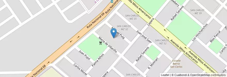 Mapa de ubicacion de SAN CARLOS - MZ 31 en アルゼンチン, サルタ州, Capital, Municipio De Salta, Salta.