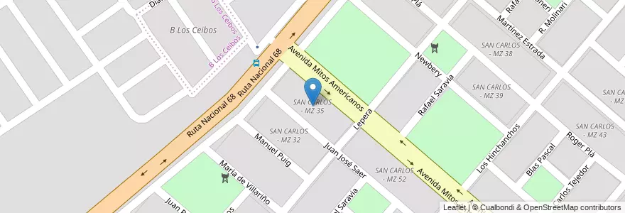 Mapa de ubicacion de SAN CARLOS - MZ 35 en Argentinien, Salta, Capital, Municipio De Salta, Salta.