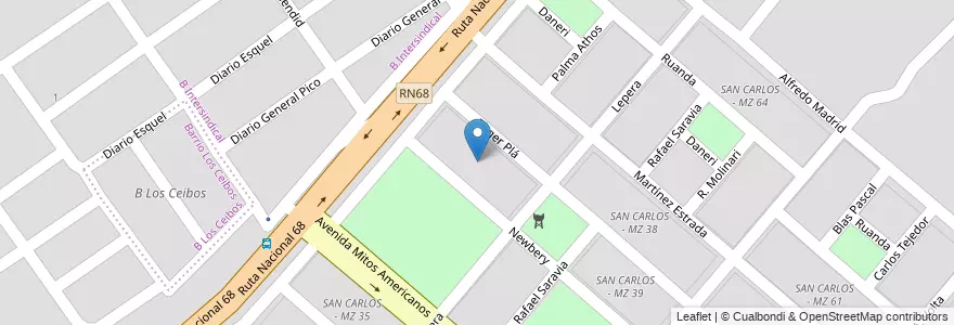 Mapa de ubicacion de SAN CARLOS - MZ 36 en Arjantin, Salta, Capital, Municipio De Salta, Salta.