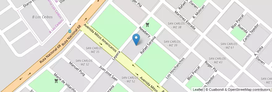 Mapa de ubicacion de SAN CARLOS - MZ 41 en Argentinië, Salta, Capital, Municipio De Salta, Salta.