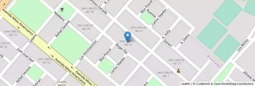 Mapa de ubicacion de SAN CARLOS - MZ 43 en Arjantin, Salta, Capital, Municipio De Salta, Salta.