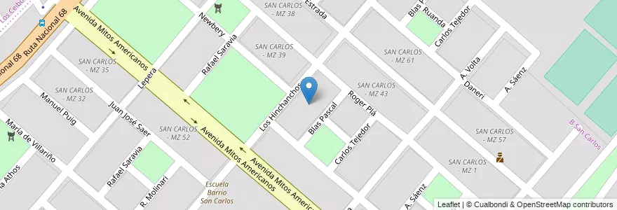 Mapa de ubicacion de SAN CARLOS - MZ 46 en アルゼンチン, サルタ州, Capital, Municipio De Salta, Salta.