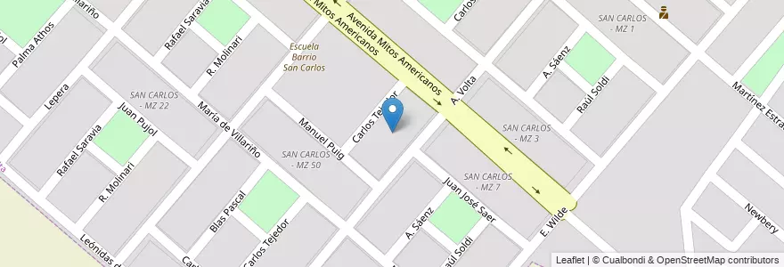 Mapa de ubicacion de SAN CARLOS - MZ 49 en الأرجنتين, Salta, Capital, Municipio De Salta, Salta.