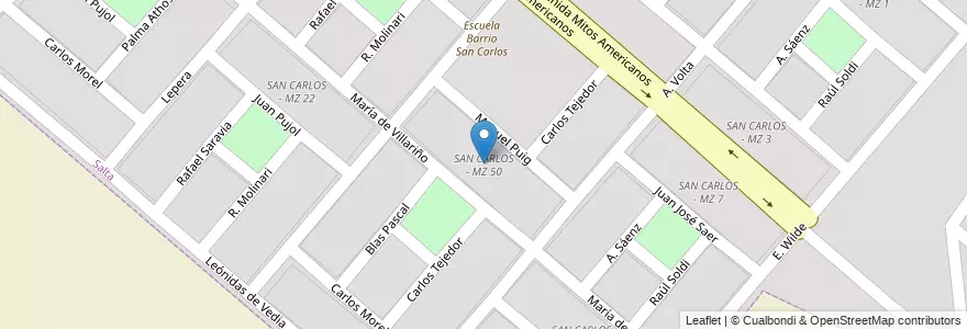 Mapa de ubicacion de SAN CARLOS - MZ 50 en Argentinien, Salta, Capital, Municipio De Salta, Salta.