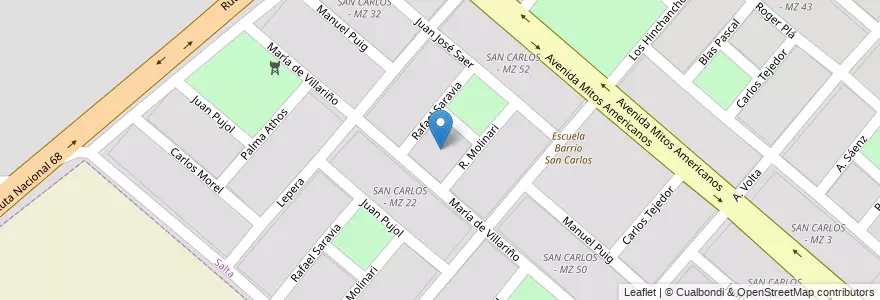 Mapa de ubicacion de SAN CARLOS - MZ 54 en آرژانتین, Salta, Capital, Municipio De Salta, Salta.