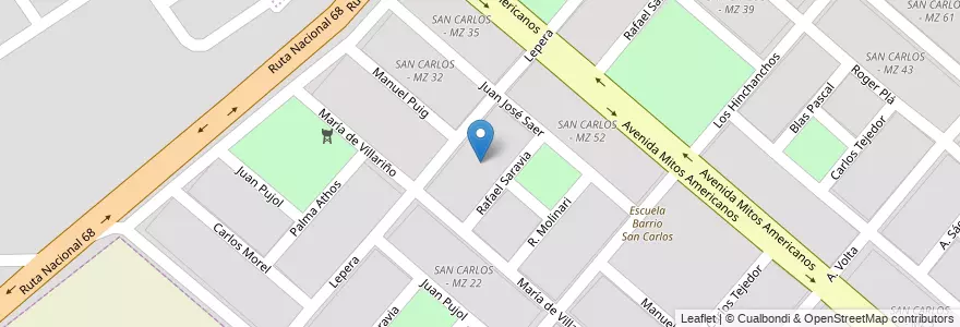 Mapa de ubicacion de SAN CARLOS - MZ 55 en Arjantin, Salta, Capital, Municipio De Salta, Salta.