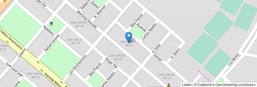 Mapa de ubicacion de SAN CARLOS - MZ 61 en Argentinië, Salta, Capital, Municipio De Salta, Salta.