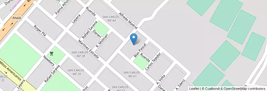 Mapa de ubicacion de SAN CARLOS - MZ 62 en Argentinien, Salta, Capital, Municipio De Salta, Salta.