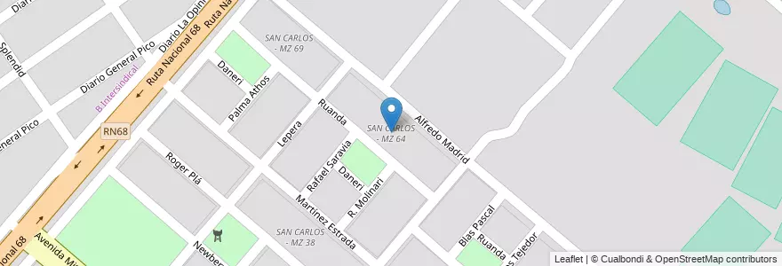 Mapa de ubicacion de SAN CARLOS - MZ 64 en 아르헨티나, Salta, Capital, Municipio De Salta, Salta.