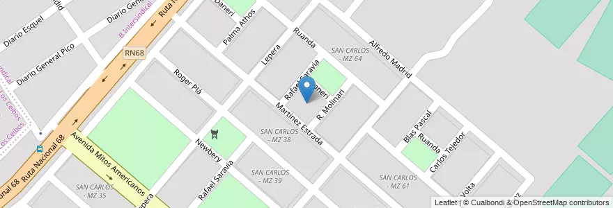 Mapa de ubicacion de SAN CARLOS - MZ 66 en アルゼンチン, サルタ州, Capital, Municipio De Salta, Salta.
