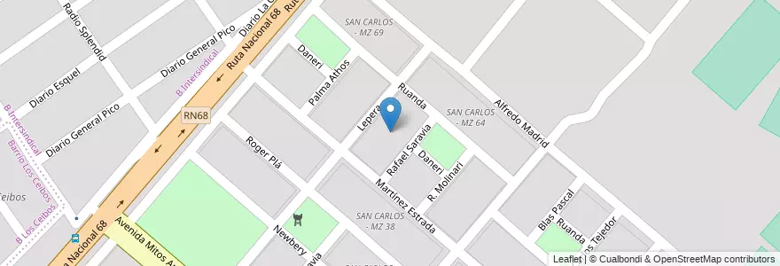 Mapa de ubicacion de SAN CARLOS - MZ 67 en アルゼンチン, サルタ州, Capital, Municipio De Salta, Salta.