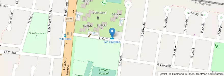 Mapa de ubicacion de San Cayetano en Argentine, Province De Buenos Aires, Partido De La Matanza, Ciudad Evita.