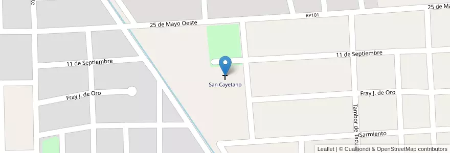 Mapa de ubicacion de San Cayetano en Argentina, San Juan, Cile, Chimbas.