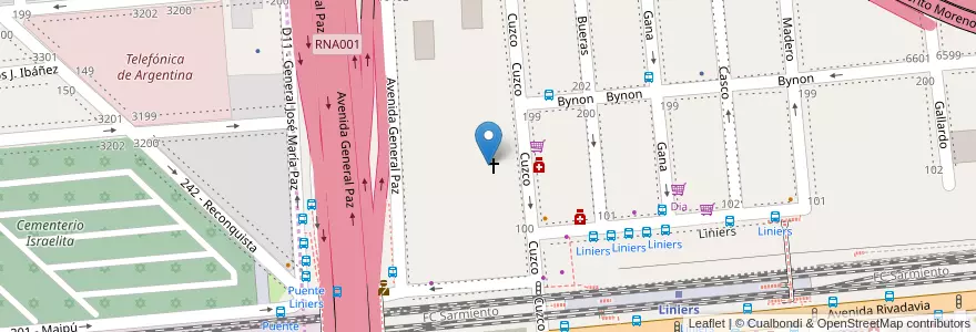 Mapa de ubicacion de San Cayetano en 阿根廷, Ciudad Autónoma De Buenos Aires, 布宜诺斯艾利斯, Partido De Tres De Febrero.