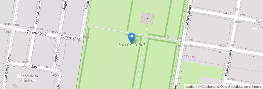 Mapa de ubicacion de San Cristobal en Arjantin, Santa Fe, Departamento Rosario, Municipio De Funes, Funes.