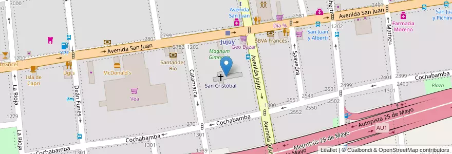 Mapa de ubicacion de San Cristóbal, San Cristobal en آرژانتین, Ciudad Autónoma De Buenos Aires, Comuna 3, Buenos Aires.