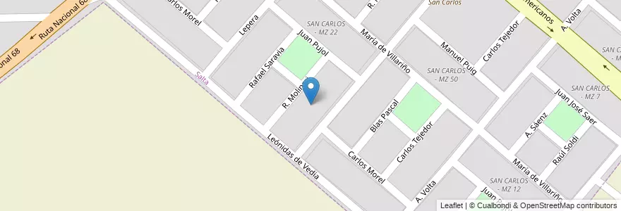 Mapa de ubicacion de SAN CRLOS - MZ 23 en Arjantin, Salta, Capital, Municipio De Salta, Salta.
