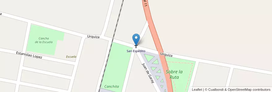 Mapa de ubicacion de San Espedito en Argentinië, Santa Fe, Departamento San Justo, Municipio De Vera Y Pintado.