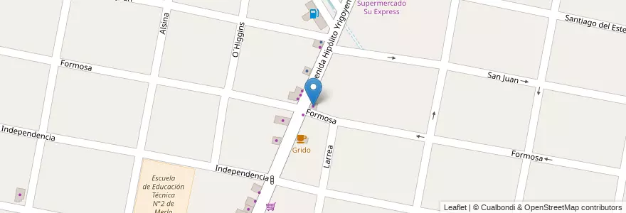 Mapa de ubicacion de San Expedito en アルゼンチン, ブエノスアイレス州, Partido De Merlo, Merlo.