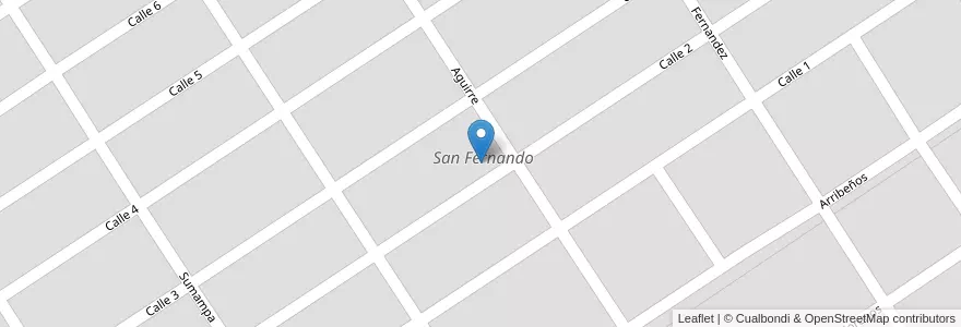 Mapa de ubicacion de San Fernando en アルゼンチン, サンティアゴ・デル・エステロ州, Departamento Banda, La Banda.