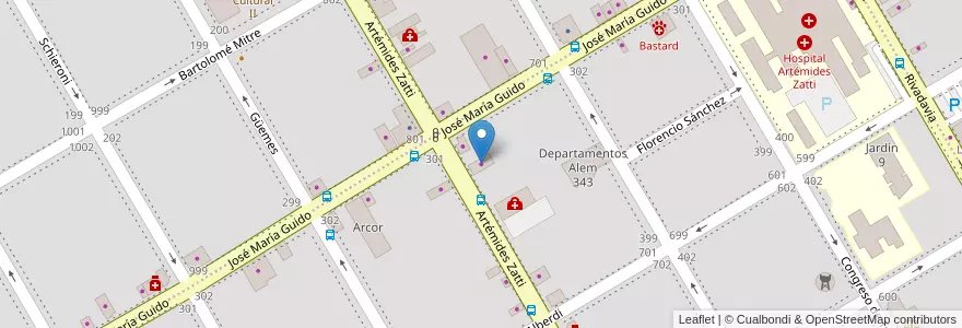 Mapa de ubicacion de San Fernando en الأرجنتين, ريو نيغرو, Departamento Adolfo Alsina, Viedma, Viedma.