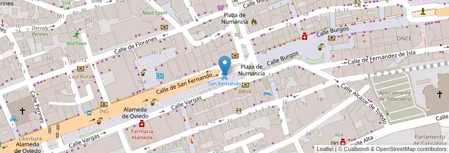 Mapa de ubicacion de San Fernando en スペイン, カンタブリア州, カンタブリア州, Santander, Santander.