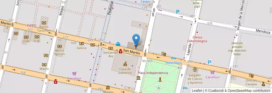 Mapa de ubicacion de San Francisco en アルゼンチン, トゥクマン州, San Miguel De Tucumán, Departamento Capital, San Miguel De Tucumán.