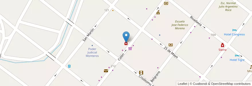Mapa de ubicacion de San Francisco en Argentinien, Tucumán, Departamento Monteros, Municipio De Monteros, Monteros.