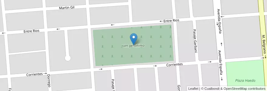 Mapa de ubicacion de san geronimo en Аргентина, Кордова, Departamento Unión, Pedanía Bell Ville, Municipio De Bell Ville, Bell Ville.