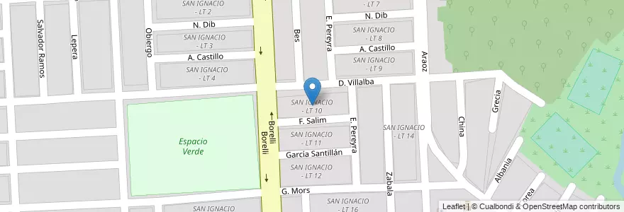Mapa de ubicacion de SAN IGNACIO - LT 10 en Arjantin, Salta, Capital, Municipio De Salta, Salta.