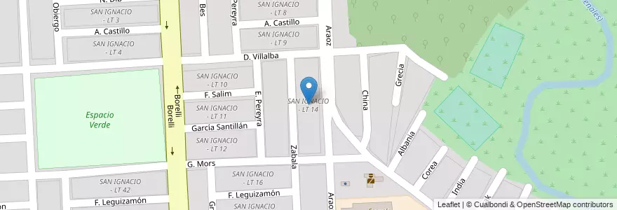 Mapa de ubicacion de SAN IGNACIO - LT 14 en 阿根廷, Salta, Capital, Municipio De Salta, Salta.