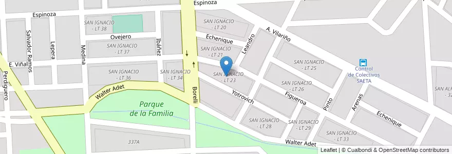 Mapa de ubicacion de SAN IGNACIO - LT 23 en آرژانتین, Salta, Capital, Municipio De Salta, Salta.